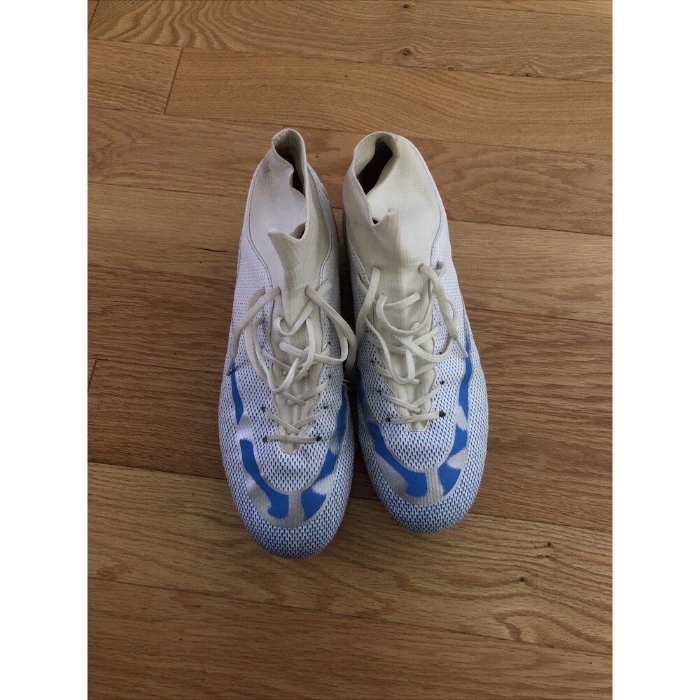 High Quality Mens Soccer Shoes TF/FG Ultralight Football Cleats White Blue 10-11